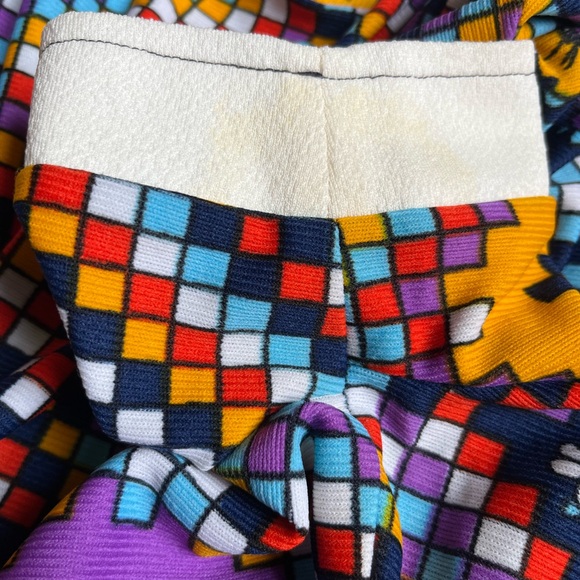 Vintage 60s Mod Colorful Floral Geometric Wide Collar Button Up Shirt - Picture 13 of 13